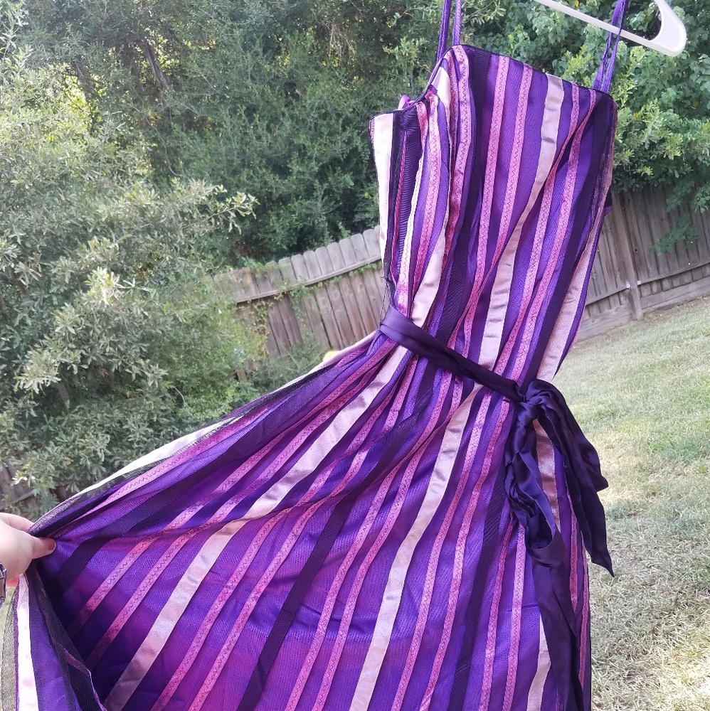 Purple cocktail dress with tags